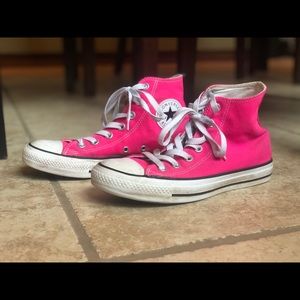 Converse PINK high tops size 7